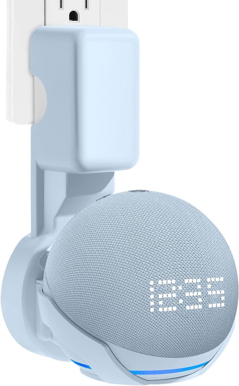 ZUOLACO Wall Mount Holder for Echo Dot 5th Generation, Outlet Hanger Stand for Echo Dot (5th & 4th Gen), Space-Saving Dot Accessories with Built-in Cable Management, Hide Messy Wires, Cloud Blue - Image 1